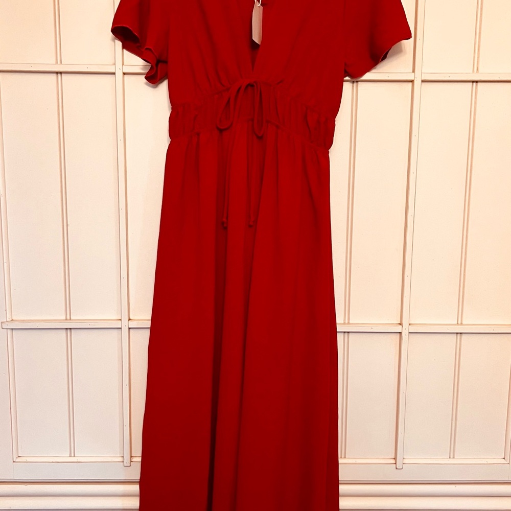 See You Monday Vibrant Red Maxi Dress